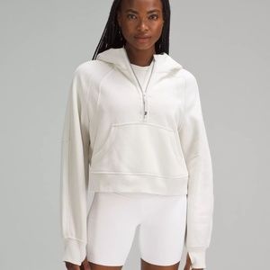 Lululemon Scuba Oversized Half-Zip Hoodie in White Opal